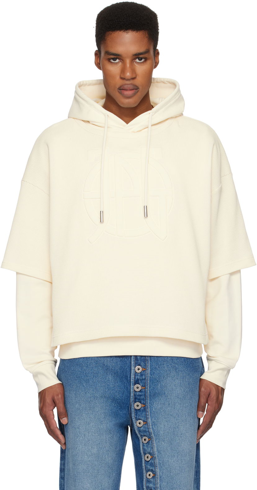 Dukserice Jean Paul Gaultier Jean Paul Gaultier Oversized JPG Hoodie Bež | 25/33-F-SW050E-J076-03