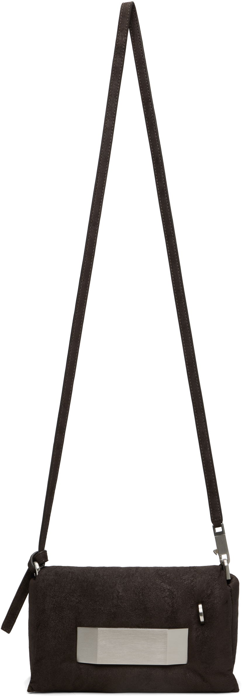 Torba za rame Rick Owens Rick Owens Pillow Griffin Suede Shoulder Bag Smeđa | RA02E0745 LBAPA