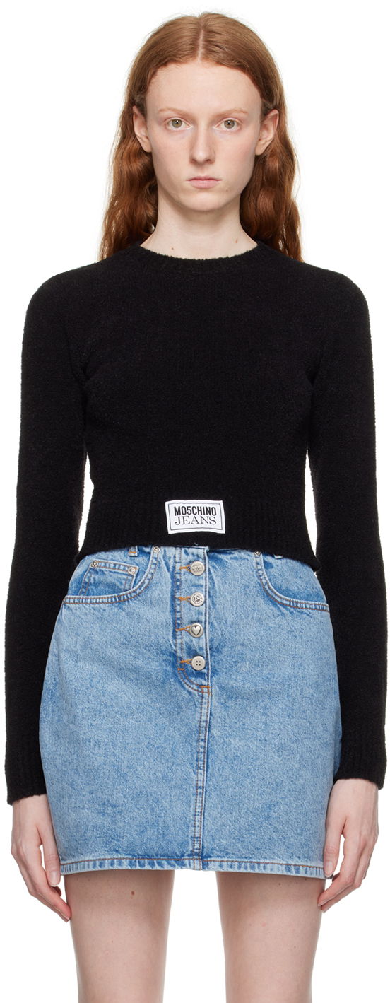 Džemper Moschino Moschino Jeans Crewneck Sweater Crna | 0930 8204