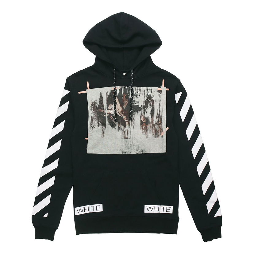 Dukserice Off-White Painting Stripe Hoodie Crna | OMBB001F150030031088