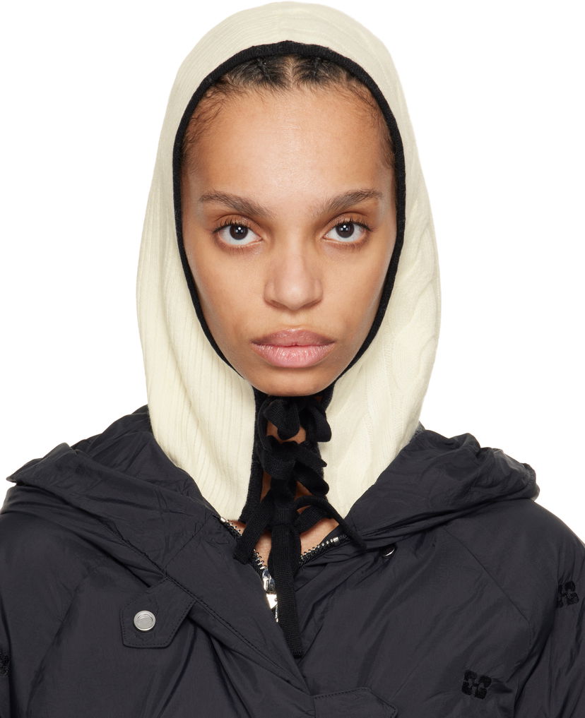 Džemper GANNI Ganni Cashmere Mix Hooded Balaclava Bež | A6484