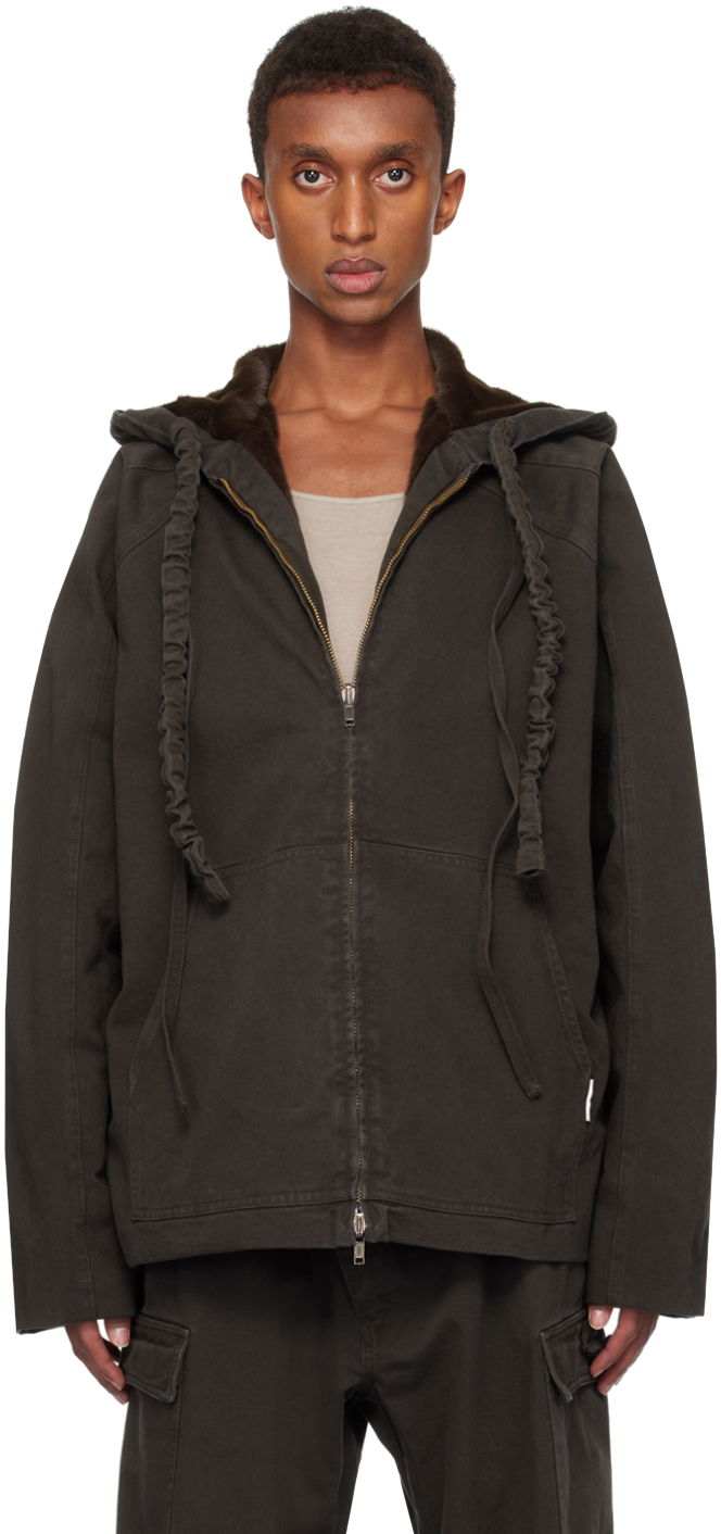 Jakna Ottolinger Ottolinger Furry Reversible Denim Jacket Smeđa | 1090601521