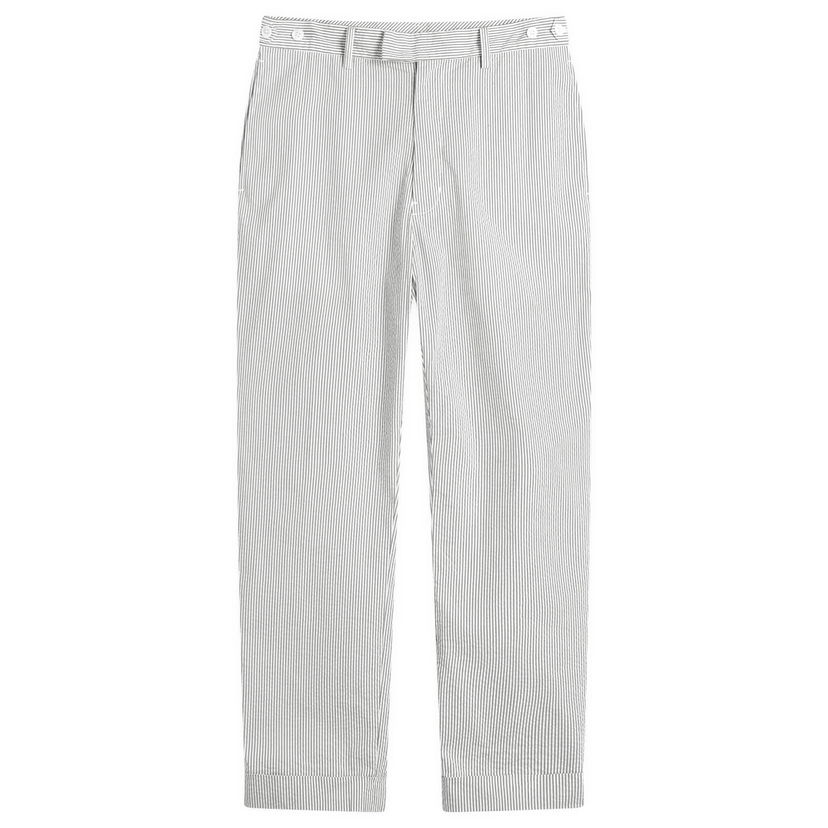 Hlače BEAMS Beams Plus Seersucker Ivy Trousers, Size Large Bijela | 3823-0149-139-75