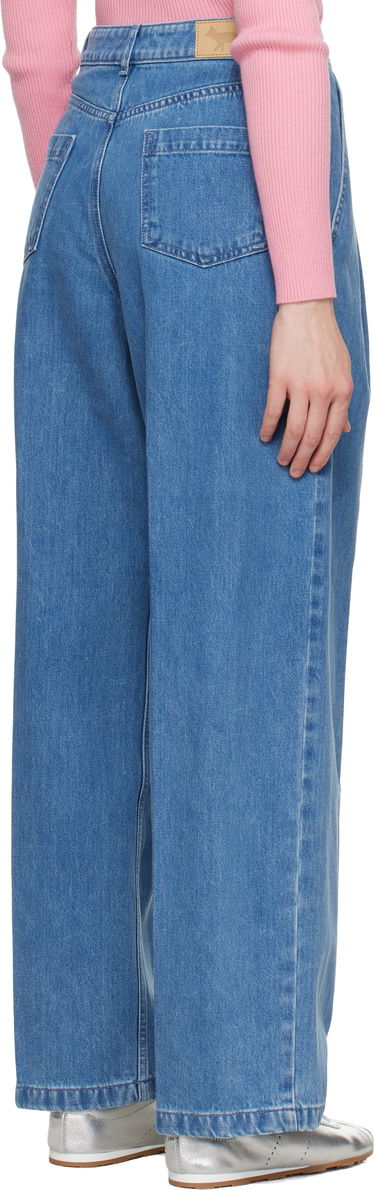 Jeans MAISON KITSUNÉ Maison Kitsuné Pleated Denim Jeans Plava | OW01101WD4010, 2