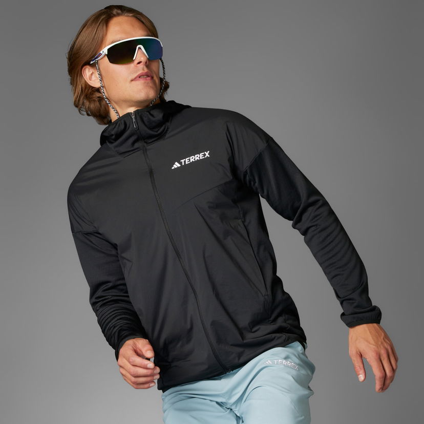 Dukserice adidas Performance Terrex Xperior Climawarm+ Wind Light Fleece Hooded Jacket Crna | JF1227