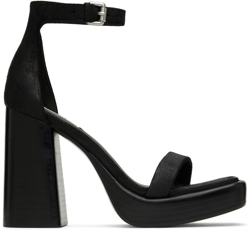 Haljina rag & bone rag & bone Matrix Heeled Suede Sandals Crna | WFF22HF019MX19