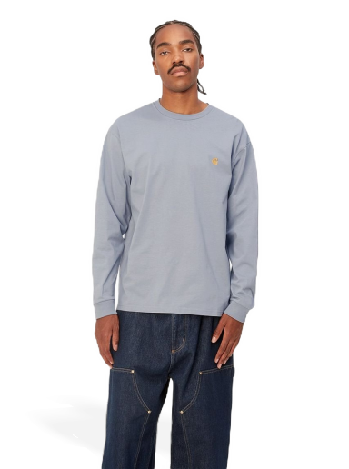Majica kratkih rukava Carhartt WIP L/S Chase T-Shirt "Mirror / Gold" Plava | I026392_1R2_XX