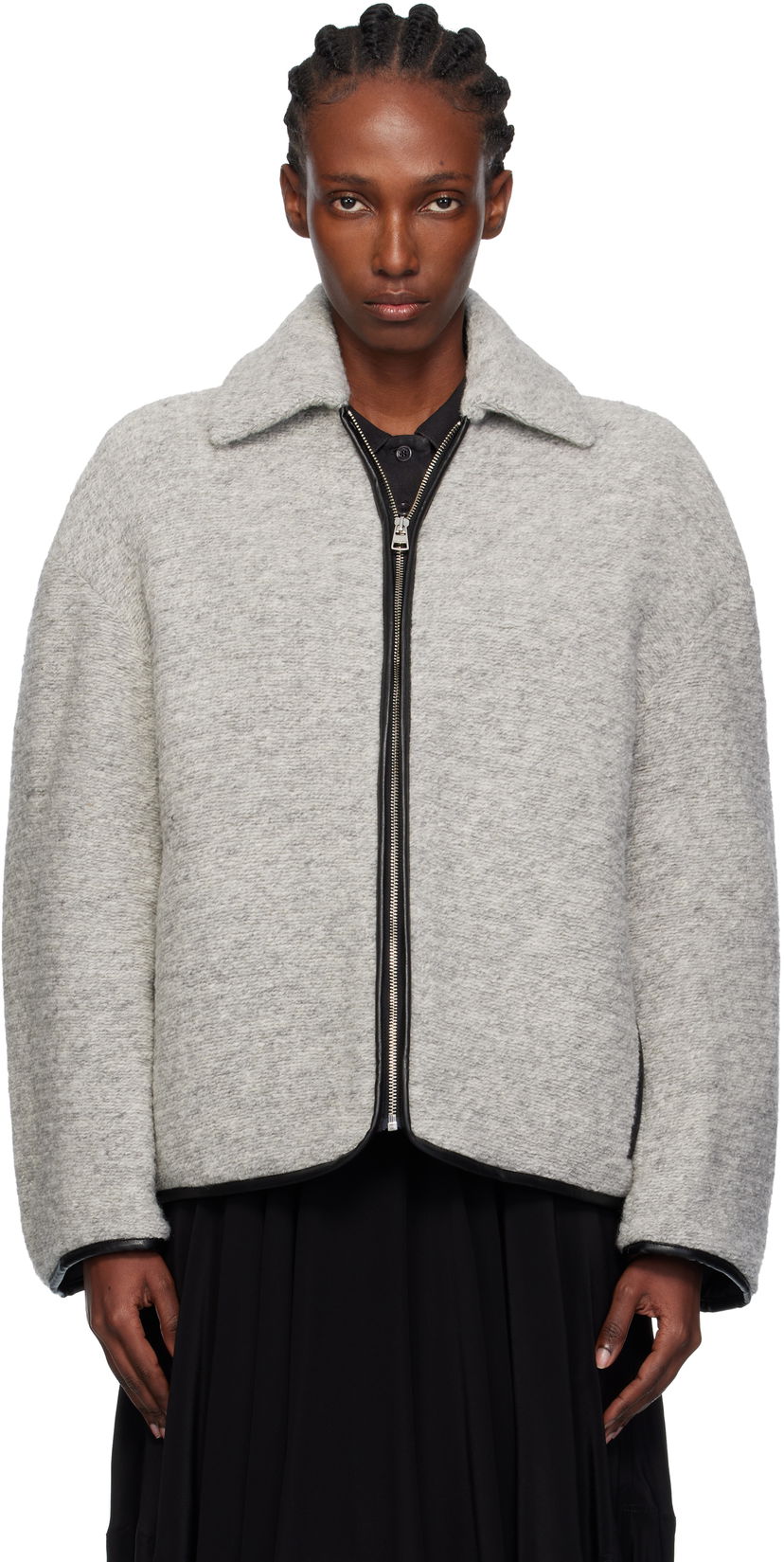 Jakna JW Anderson JW Anderson Contrast Trim Casual Jacket Siva | JK0412-PG1820