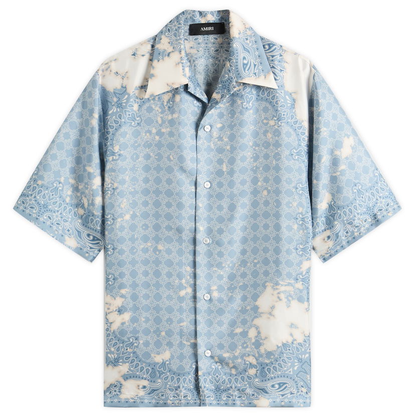 Košulja AMIRI Bandana Bowling Shirt, Size Large Plava | AMSTCA1159-AshleyBlue