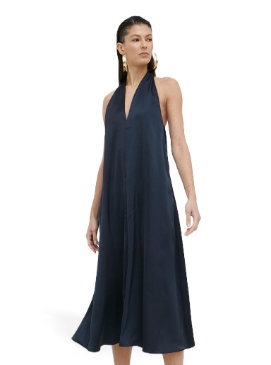 Haljina Samsoe Samsoe Cille V-neck Dress Tamnoplava | F23100174