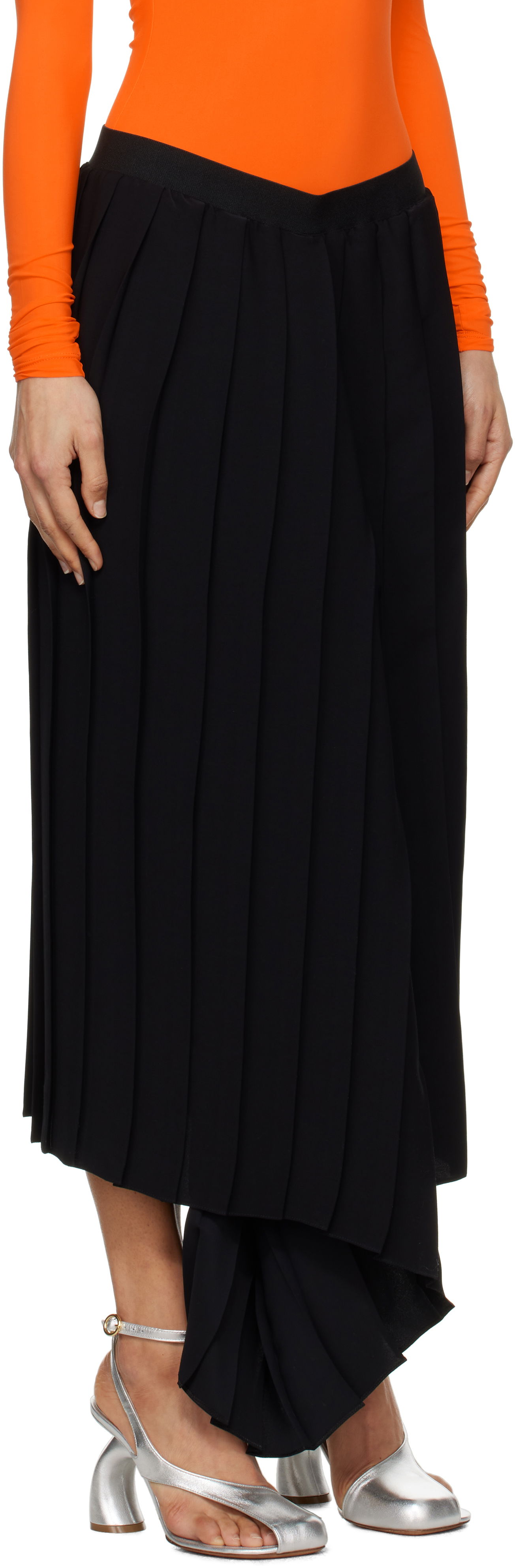 Suknja Maison Margiela MM6 Maison Margiela Drape Pleated Midi Skirt Crna | S52ME0020 S43455, 1