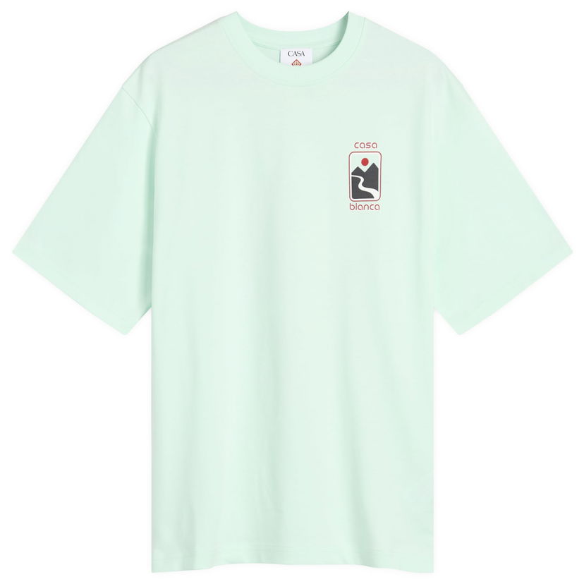 Majica kratkih rukava Casablanca Casablanca Sunset Valley Screen Printed Oversized T-Shirt, Size Large Zelena | MPF25-JTS-044-03