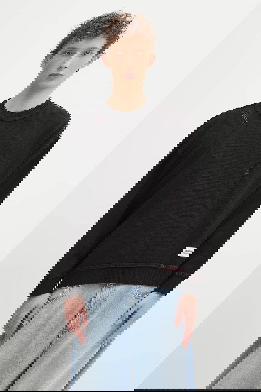 Džemper Neighborhood NEIGHBORHOOD Savage Crewneck Distressed Sweater Crna | 242FUNH.KNM01, 0
