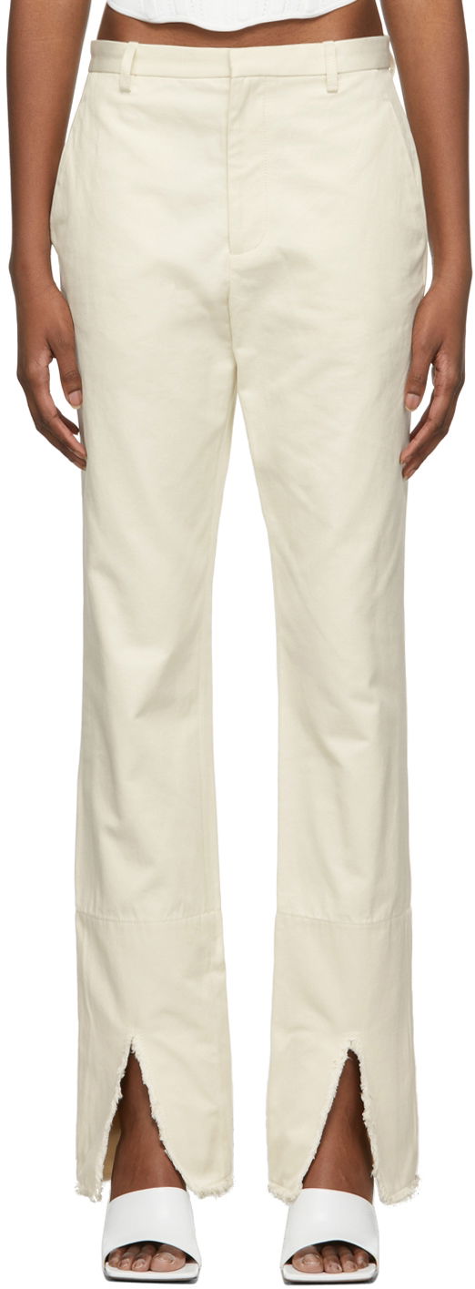 Hlače Dion Lee Split Frayed Trousers Bijela | C2028R22