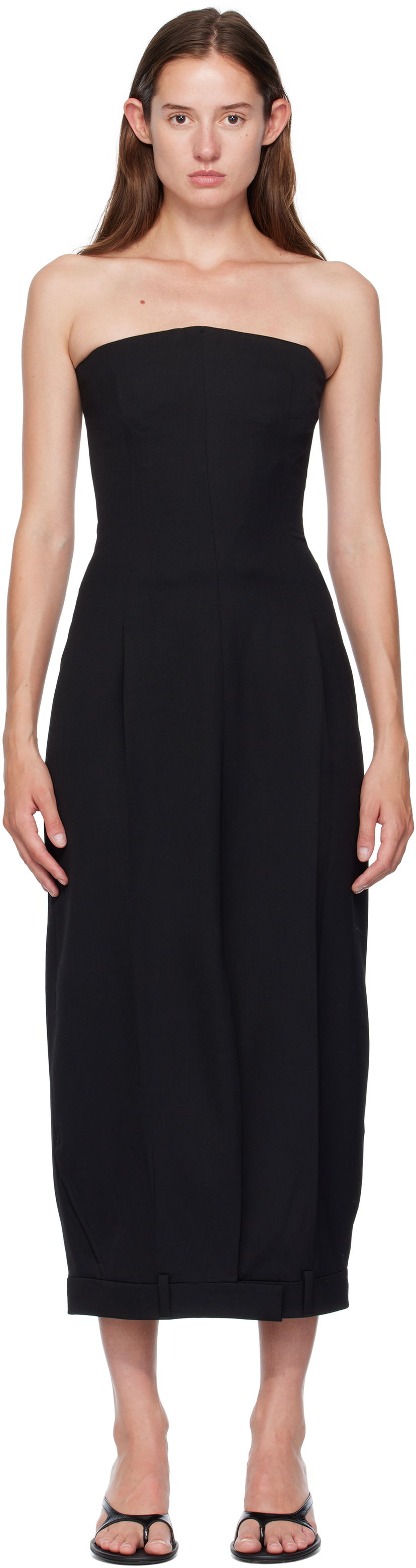 Haljina VETEMENTS Vetements Upside-Down Tailored Pantadress Maxi Dress Crna | WH76TD030B