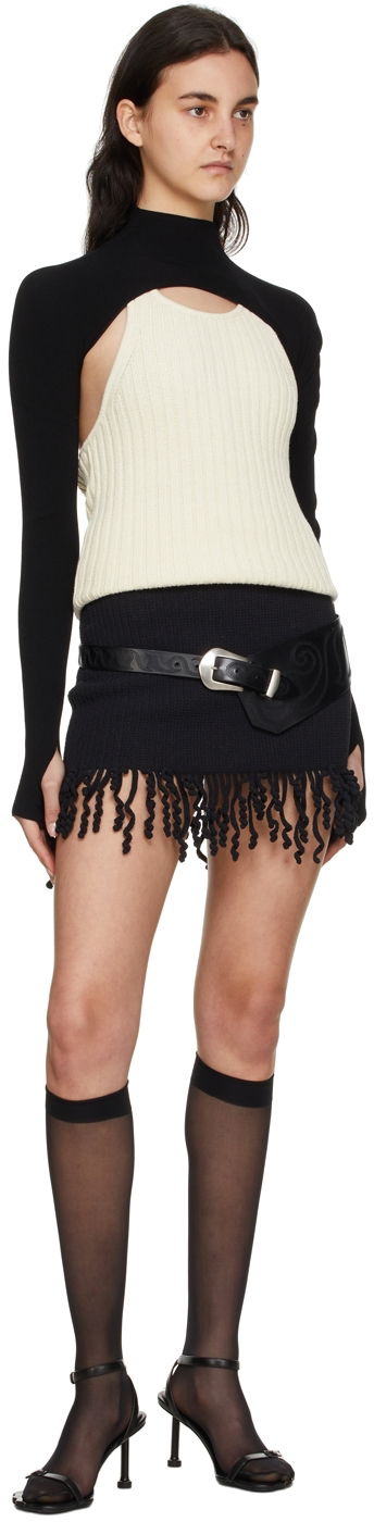 Suknja Dion Lee Cotton Miniskirt with Fringe Crna | A7570S22, 3