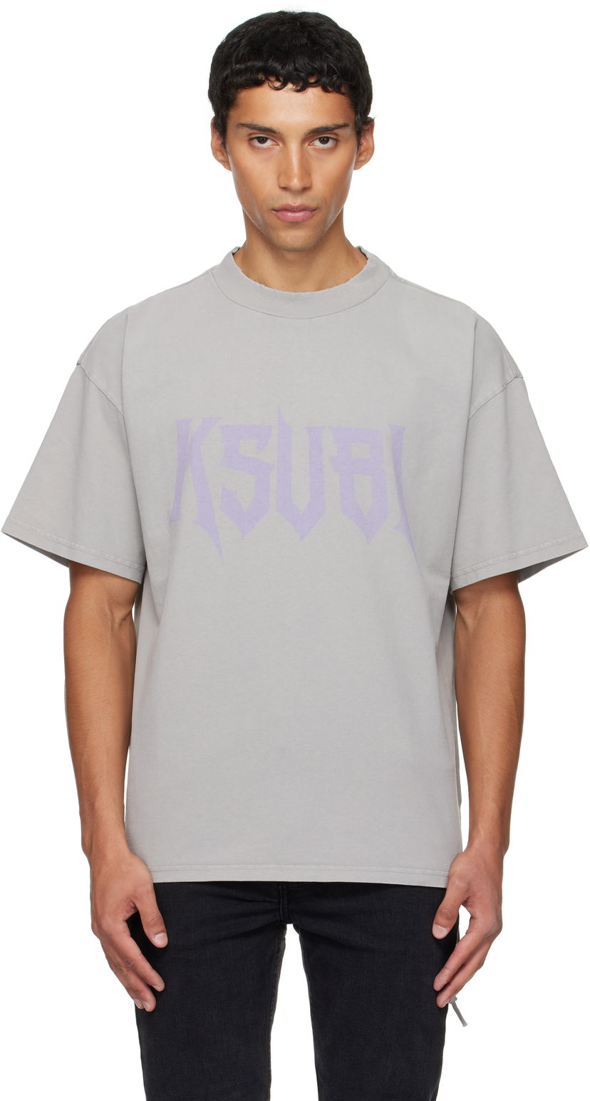 Majica kratkih rukava Ksubi Ksubi Blasted Ekcess Short Sleeve T-Shirt Siva | MFA25TE007