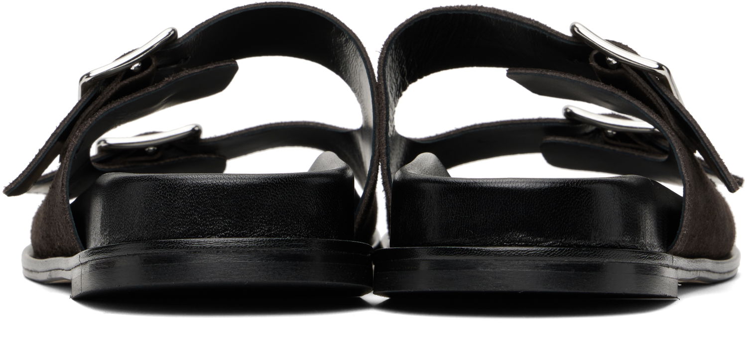 Njega cipela Aeyde Aeyde Meena Suede Double Buckle Slides Smeđa | A11-FS-FOXR08FL174-SS25-953-022, 1