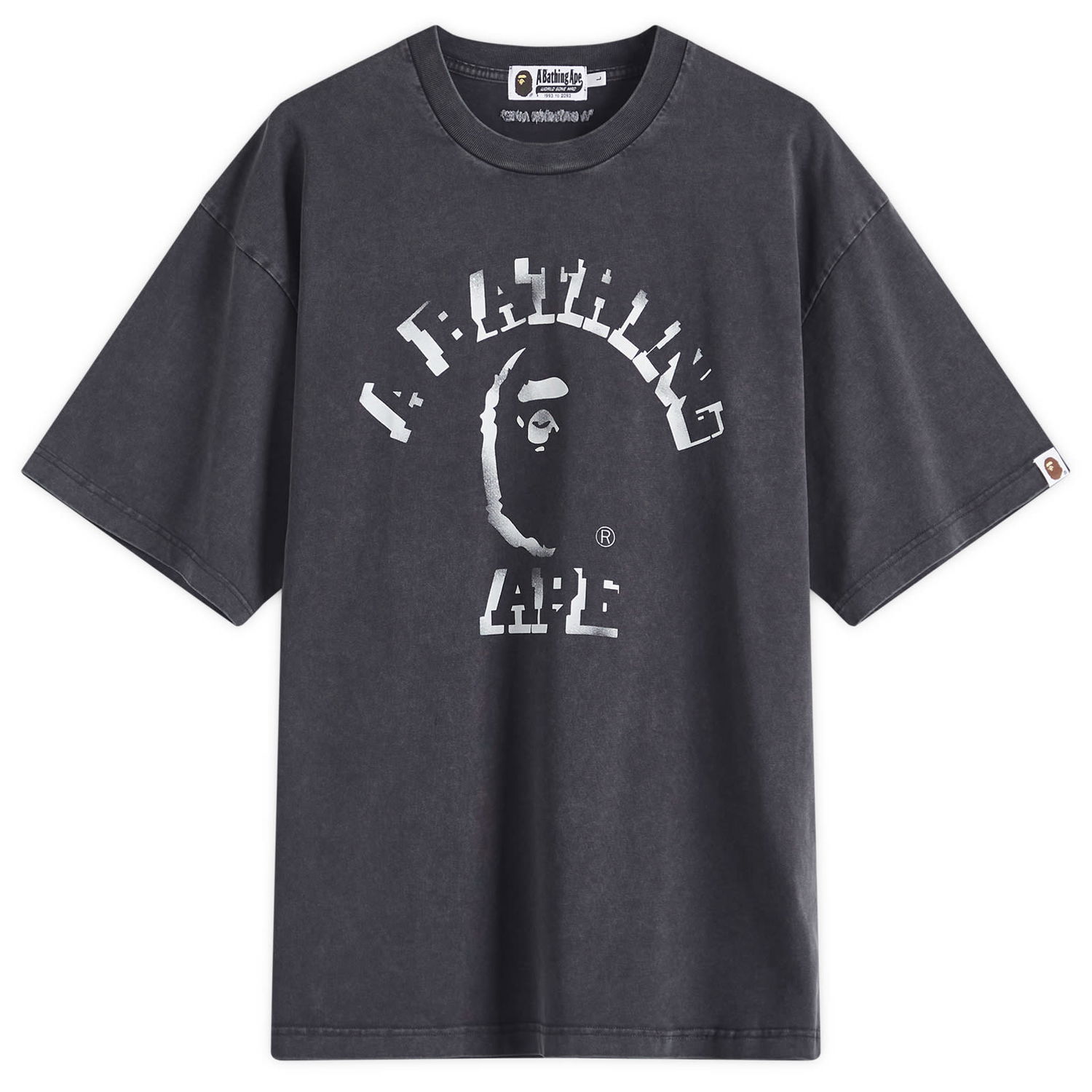 Majica kratkih rukava BAPE Garment Dye Spray Print Relaxed Fit Tee Crna | 001CSL301345M-BLK, 1