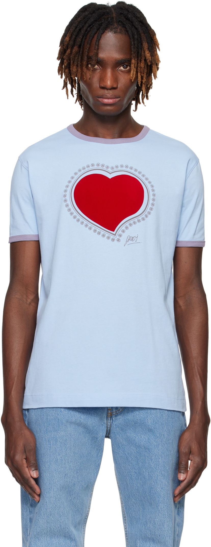 Majica kratkih rukava Dries Van Noten Dries Van Noten Archive Heart Graphic T-Shirt Plava | 251-021110-1600