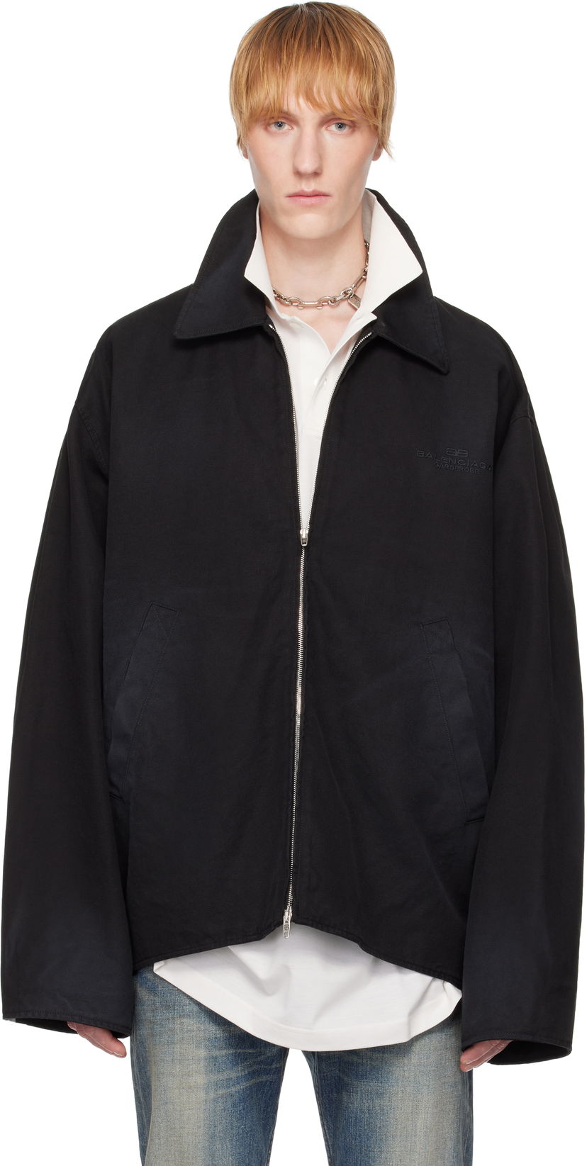Vjetrovka Balenciaga Zip-Up Jacket Crna | 817649TRP15