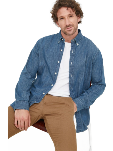 Košulja Polo by Ralph Lauren Denim Custom Fit Shirt Plava | 710792043001
