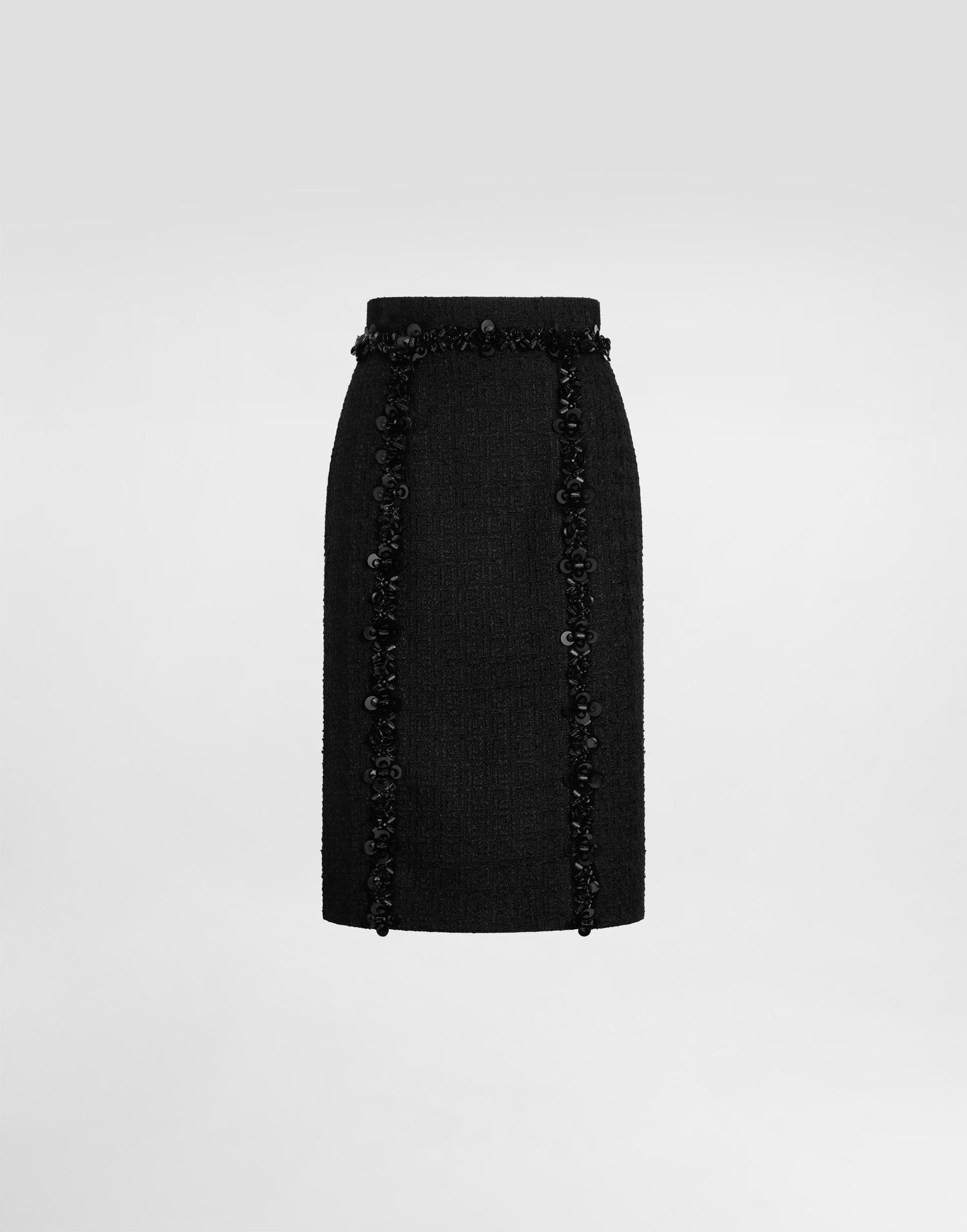Suknja Dolce & Gabbana Dolce & Gabbana Stretch Mat Sheath Skirt with Sequins Crna | F4C7CZFUCDQN0000, 0