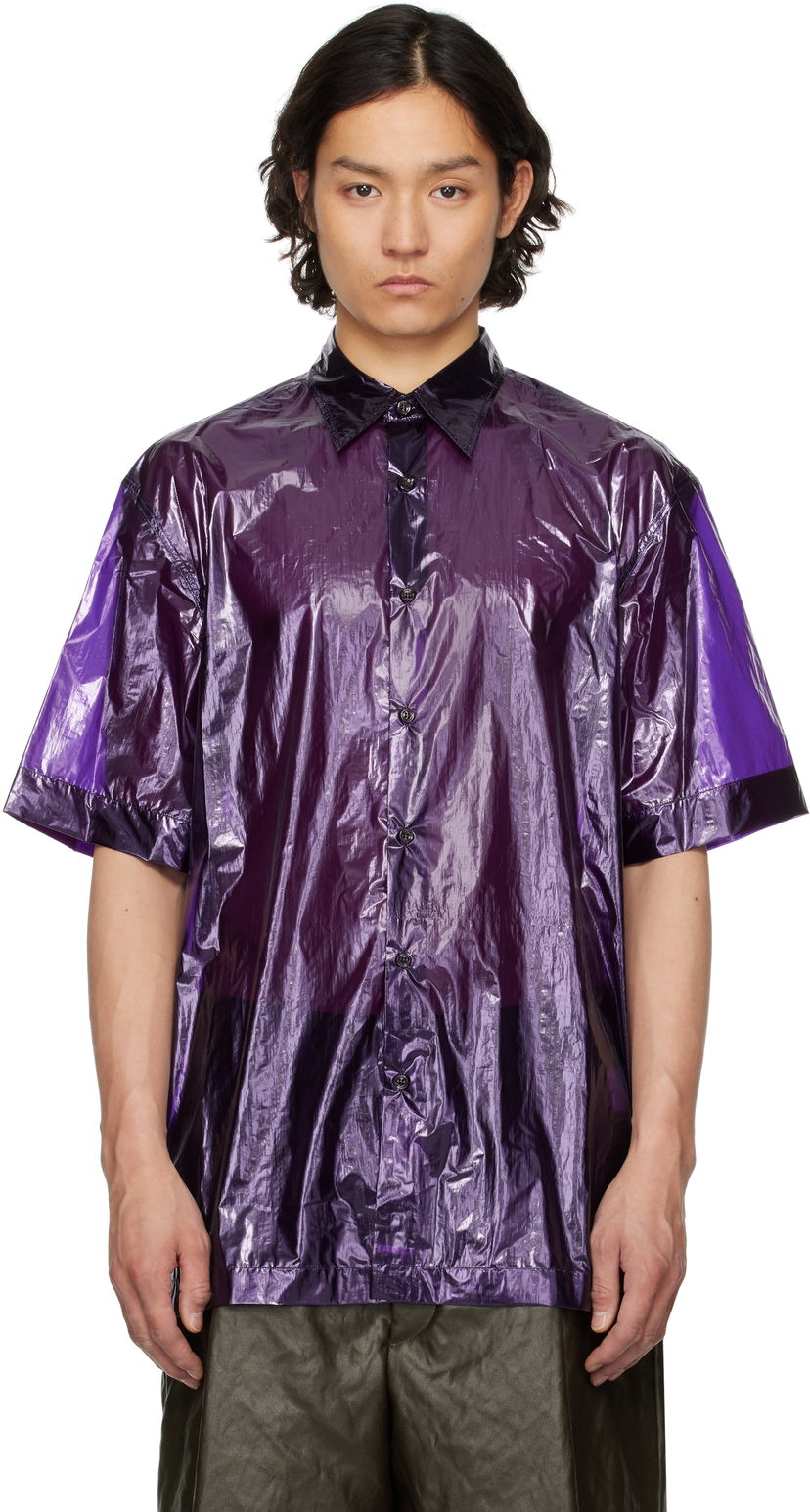 Košulja Dries Van Noten Dries Van Noten Sheer Short Sleeve Shirt Ljubičasta | 251-020762-1258