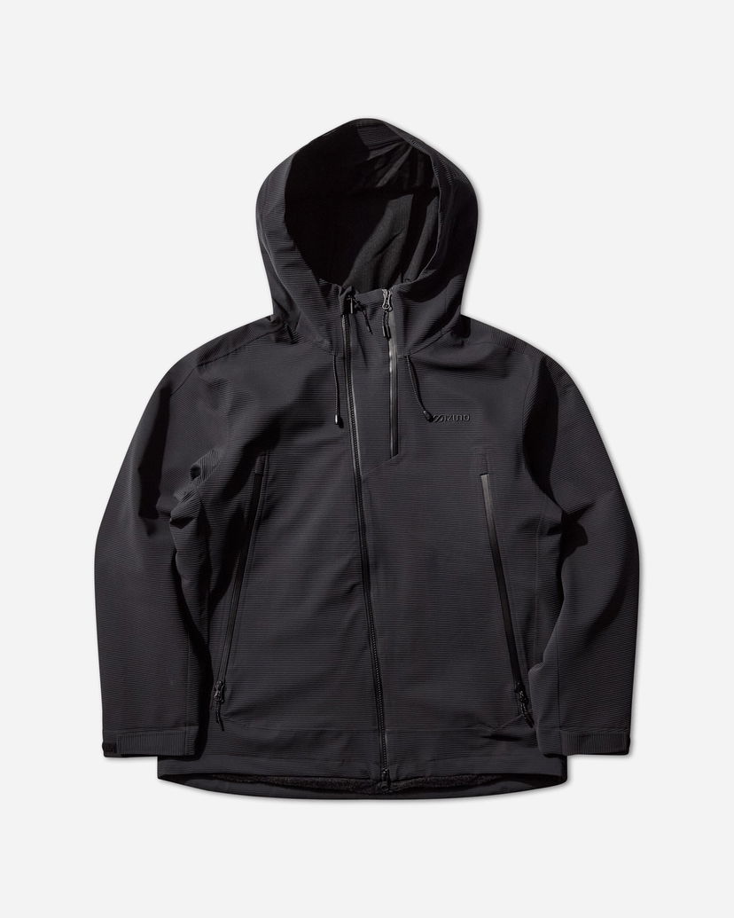Jakna Mizuno Tech Hard Shell Hooded Ribbed Jacket Crna | B2GEC510-09