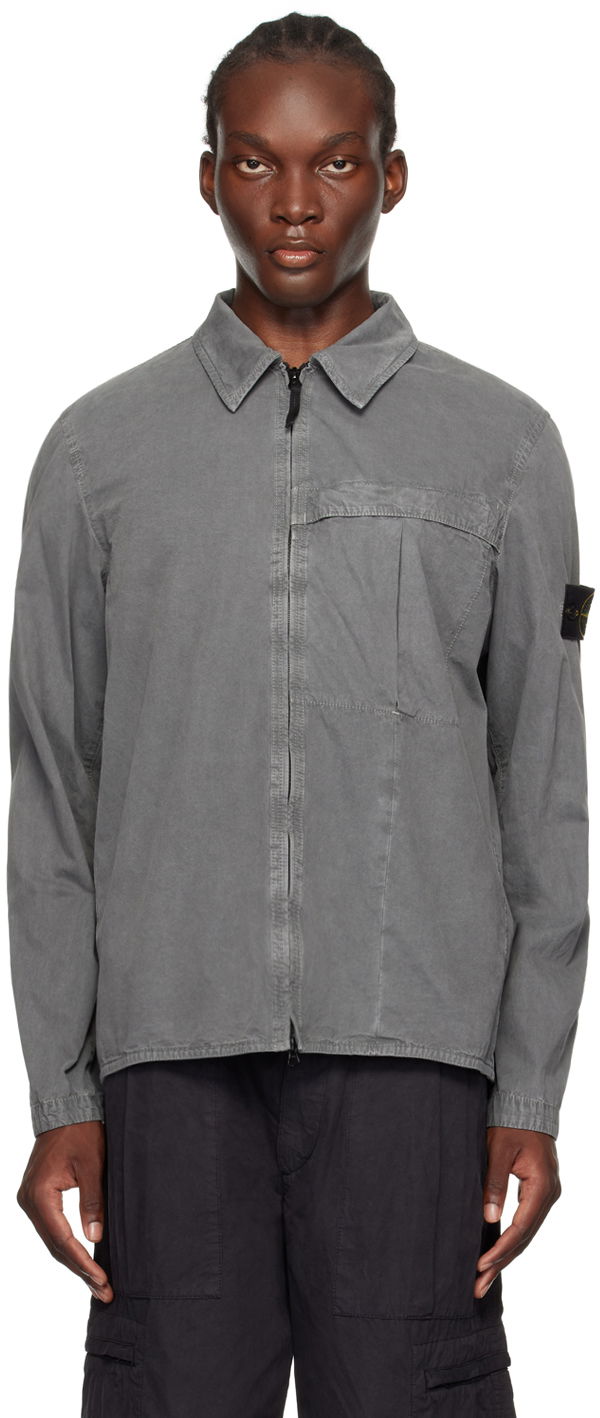 Košulja Stone Island Gray Garment-Dyed Shirt Siva | 8115103WN
