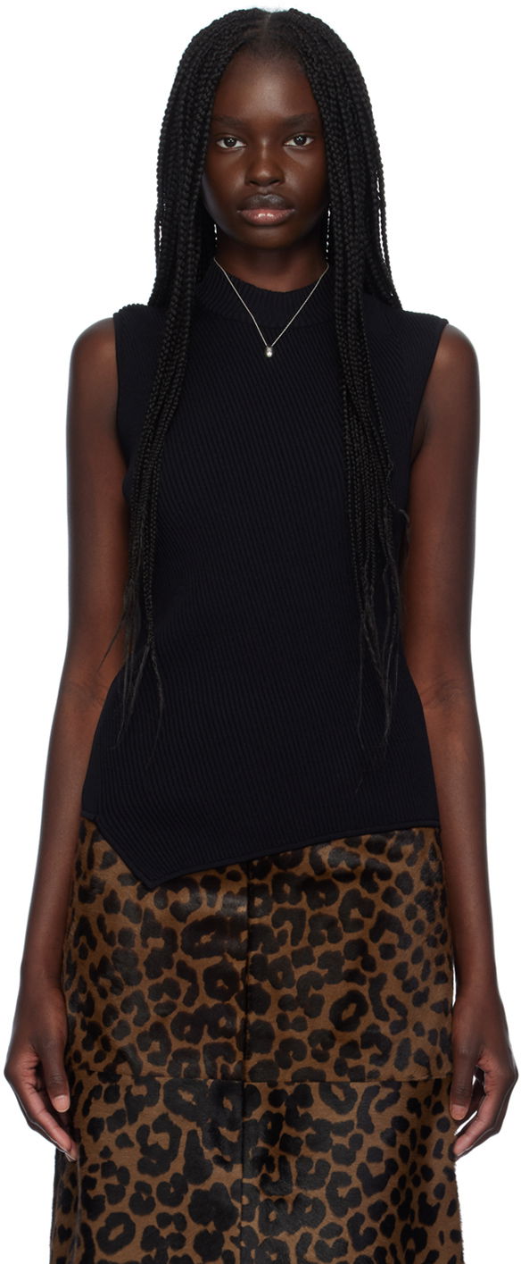 Majica bez rukava TOTEME TOTEME Asymmetric Tank Top Crna | 243-WRT0336-YA0089