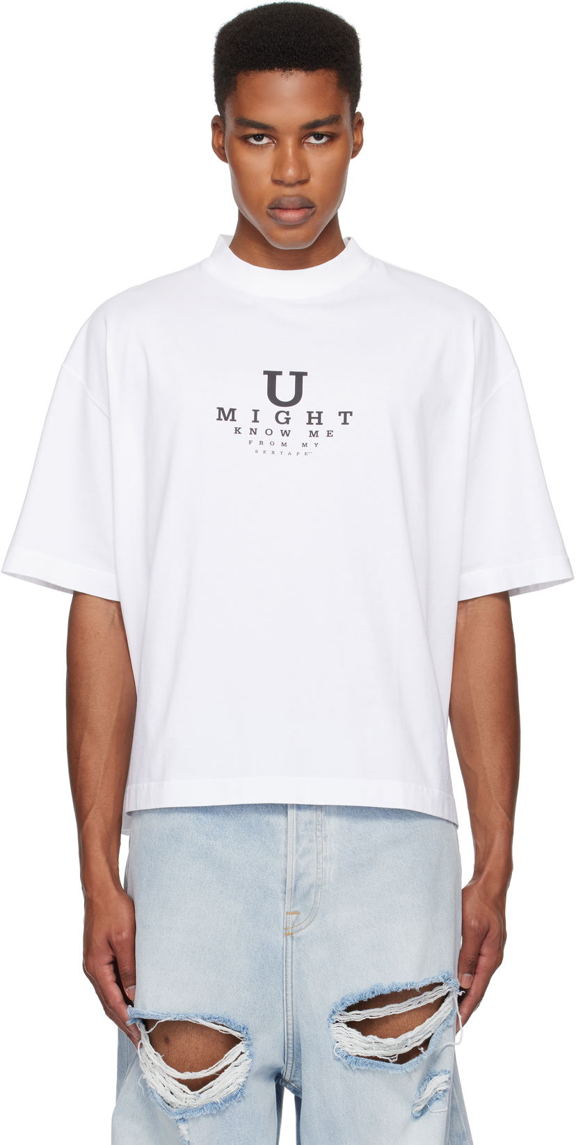 Majica kratkih rukava VETEMENTS 'U Might Know Me' Cropped Boxy T-Shirt Bijela | UA66TR760W