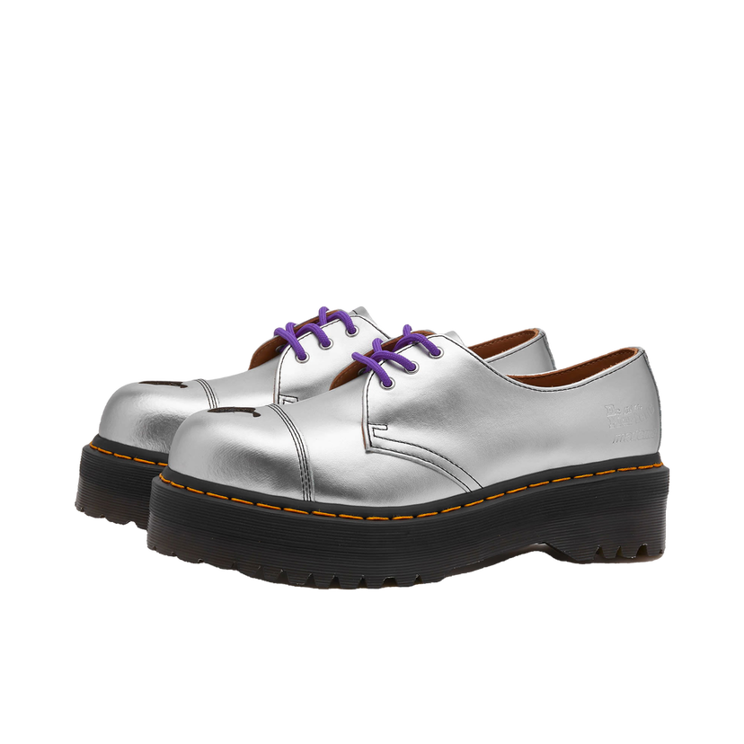 Tenisice i cipele Dr. Martens Women's x MadeMe 1461 Quad in Silver Alumix, Size UK 3 | END. Clothing Metalik | 32162040