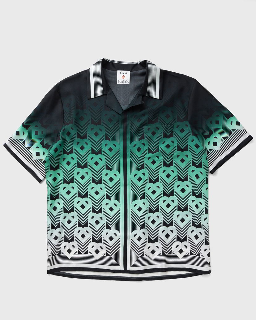 Košulja Casablanca Cuban Collar Short Sleeve Shirt Zelena | MPF25-SH-003-04