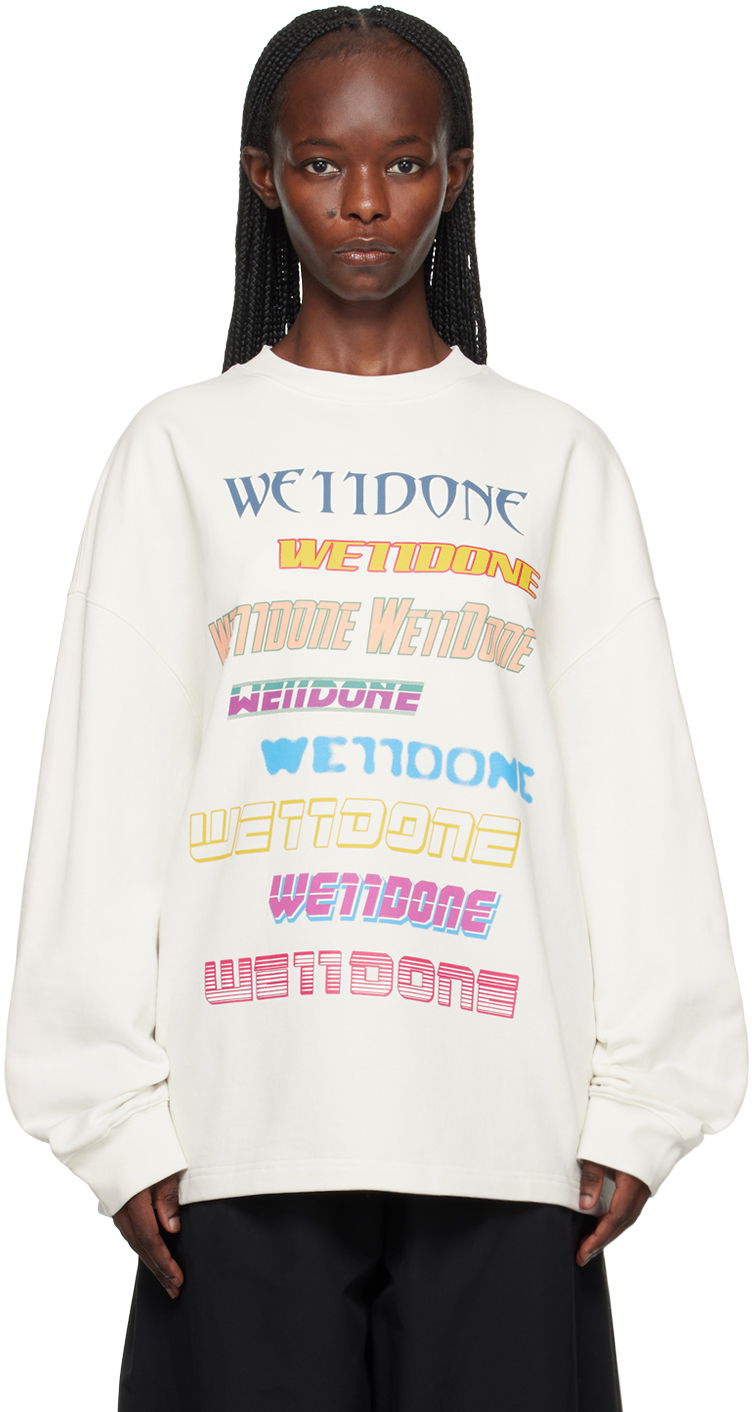 Dukserice We11done We11done Printed Sweatshirt Bijela | WD-TP5-19-114-U-WH