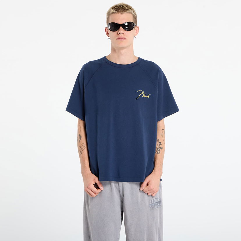 Majica kratkih rukava Rhude Rhude Classique Raglan T-Shirt Tamnoplava | RHPF25TT160120043