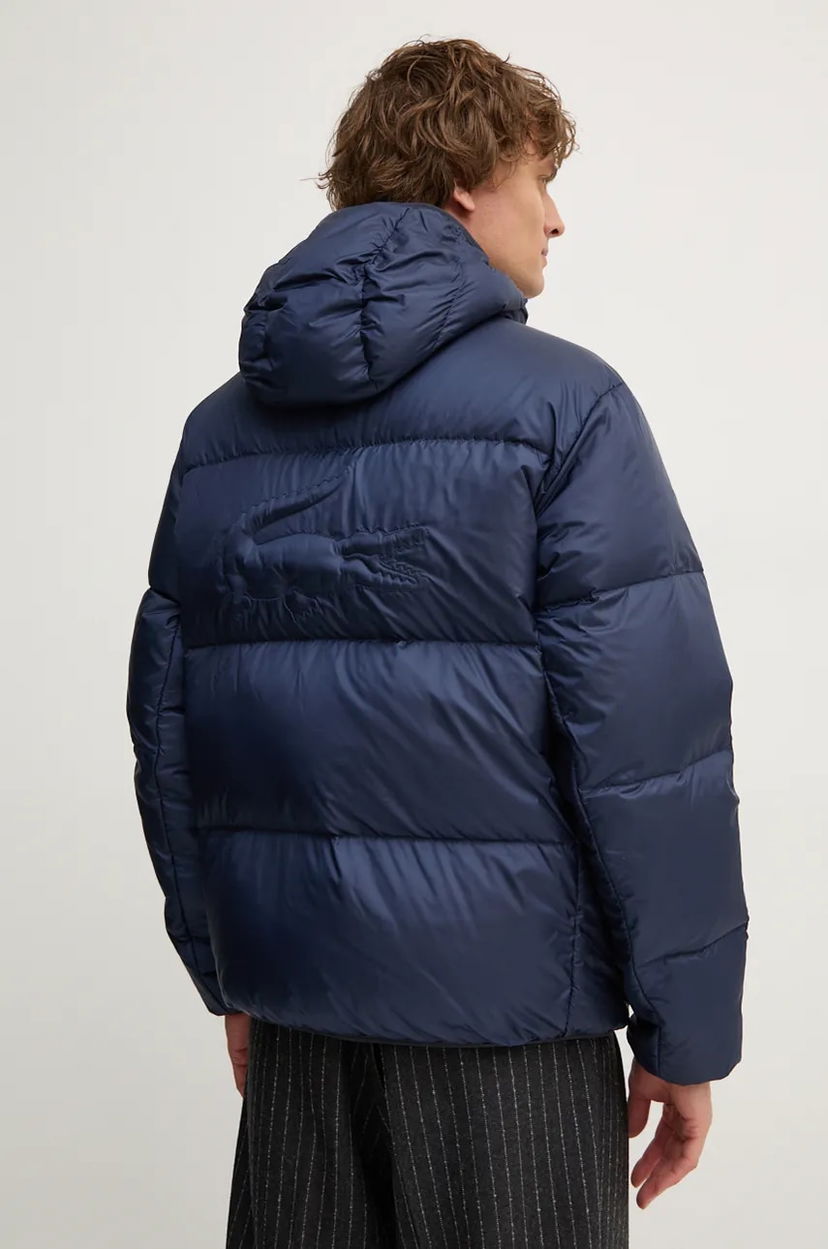 Pernata jakna Lacoste Hooded Winter Puffer Jacket with Embossed Back Design Tamnoplava | BH2905