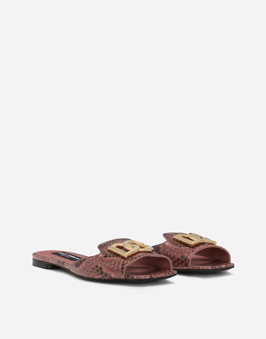 Dodaci Dolce & Gabbana Dolce & Gabbana Python Skin Slides with DG Buckle Ružičasta | CQ0593A2Y688H415, 1