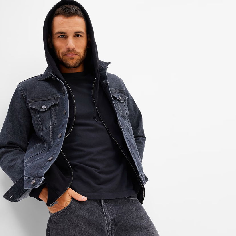 Jakna GAP Denim Jacket Black Wash Crna | 413756-00