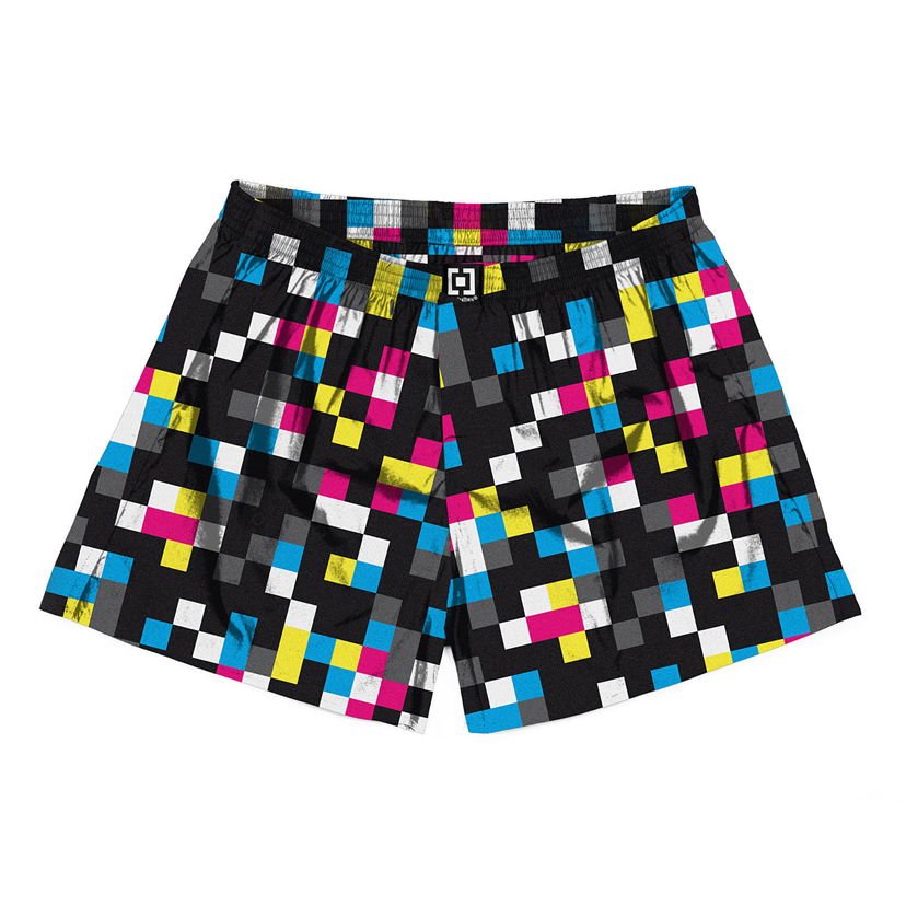 Bokserice Horsefeathers Boxers Manny Boxer Shorts Cmyk Check Crna | AM167D