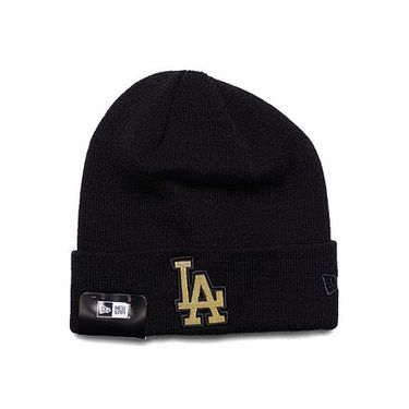 Kapica New Era MLB Metallic Badge Beanie Los Angeles Dodgers Black / Metallic Gold One Size Crna | 60364349, 0