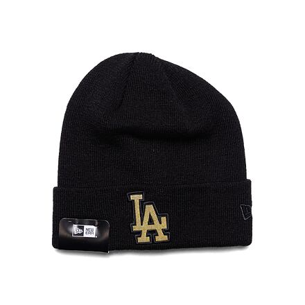Kapica New Era MLB Metallic Badge Beanie Los Angeles Dodgers Black / Metallic Gold One Size Crna | 60364349