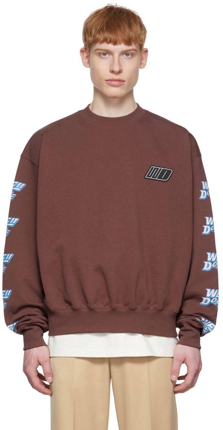 Dukserice We11done We11done Cotton Graphic Sweatshirt Smeđa | WD-TS1-22-693-U-BR