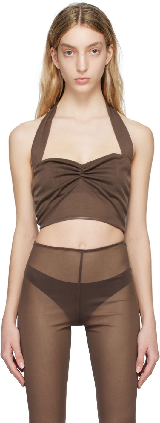 Majica bez rukava Anna Sui Anna Sui Halter Top Smeđa | 0123D20