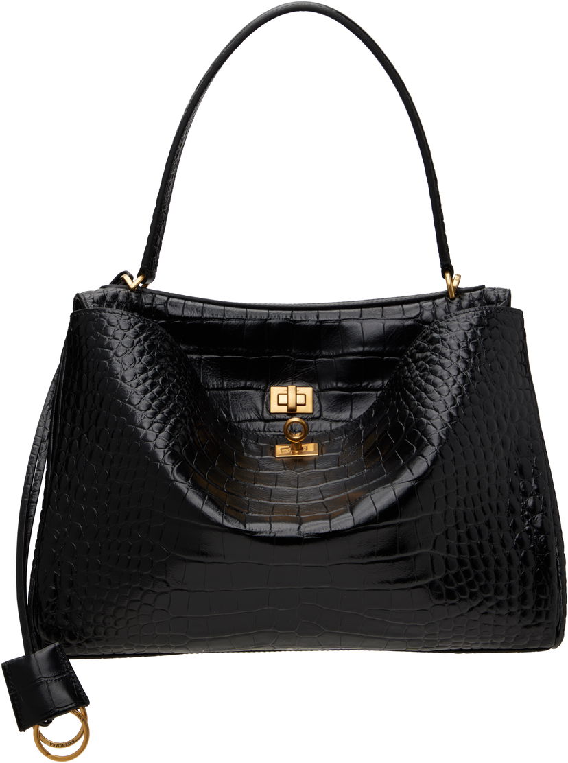Tote bag Balenciaga Croc Rodeo Medium Bag Crna | 789772 2AA5L