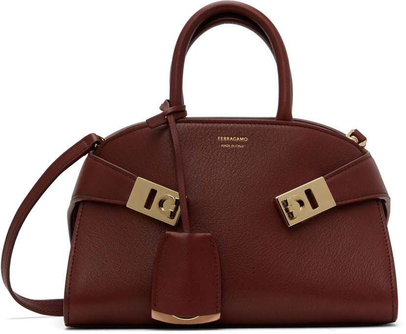 Ručna torbica FERRAGAMO Ferragamo Hug XS Top Handle Bag Tamnocrvena | 784118