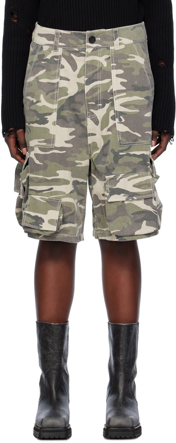 Kratke hlače We11done We11done Camo Cargo Shorts Zelena | WD-PT0-24-207-M-BG