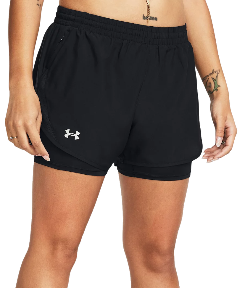 Kratke hlače Under Armour s podšívkou Fly-By 2-in-1 Shorts Crna | 1382440-001