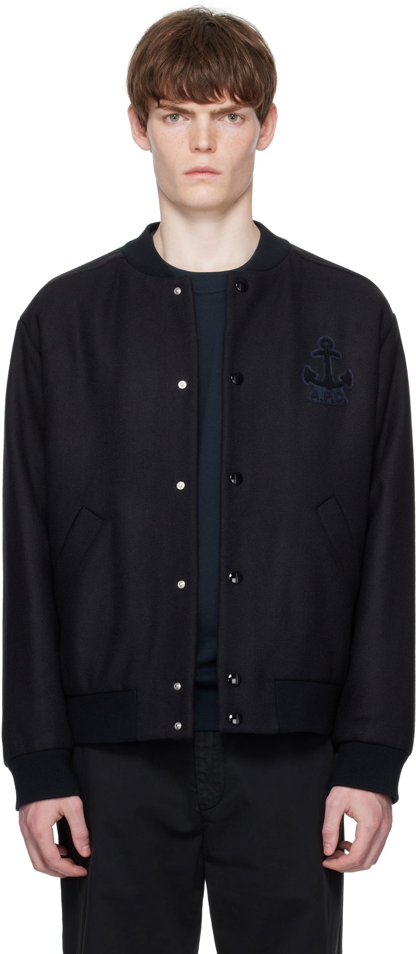 Bomber jakna A.P.C. A.P.C. Micka Wool Bomber Jacket Crna | WVBDE-M32010
