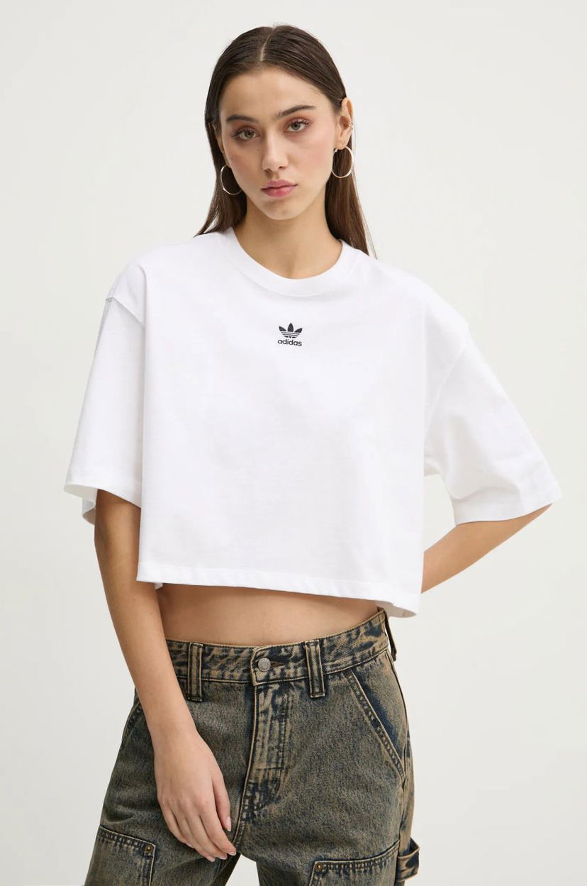 Majica kratkih rukava adidas Originals Originals Essential Cropped T-Shirt Bijela | JJ3385